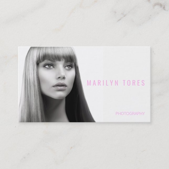 ★ Photographer-Hairstylist-Model Modern Headshot ★ Business Card (Front)