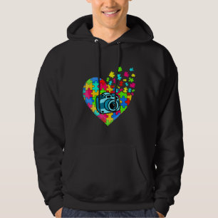 Photographer Heart Puzzle Pieces Support Autism Aw Hoodie