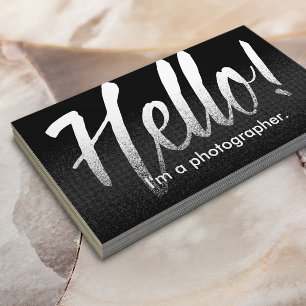 Photographer Hello Black & White Photography Business Card