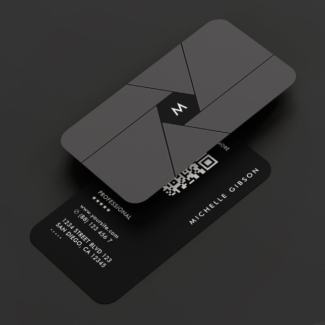 Photographer Initial Dark Grey Shutter Lens Modern Business Card (Photographer Initial Dark Grey Shutter Lens Modern Business Card
)