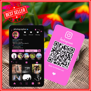 Photographer Instagram QR Code Business Card