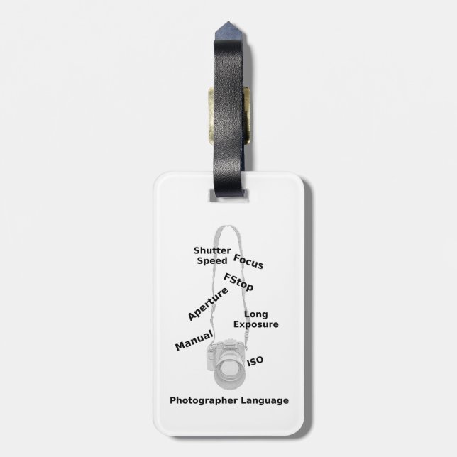 Photographer Language Luggage Tag (Back Vertical)