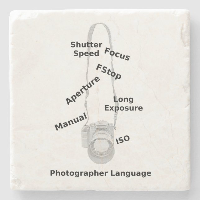 Photographer Language Stone Coaster (Front)