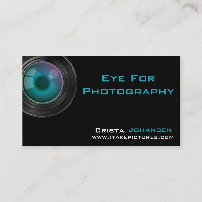 Photographer Lens Business Card Template (Front)