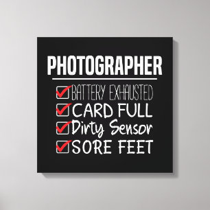 Photographer Life - Funny Photography Checklist Canvas Print