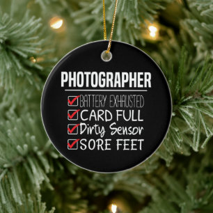 Photographer Life - Funny Photography Checklist Ceramic Tree Decoration