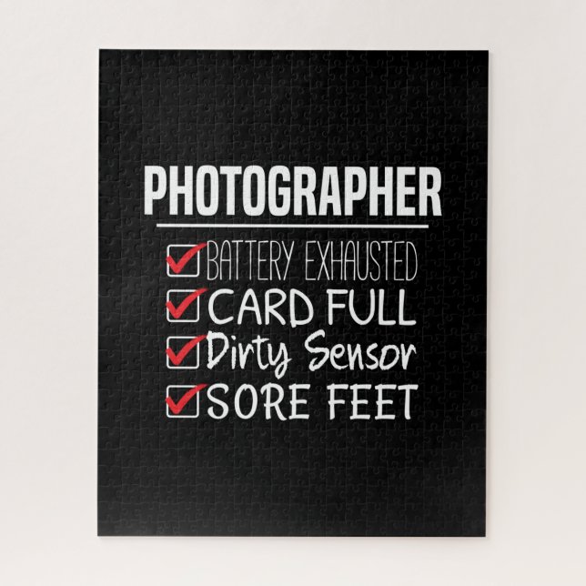 Photographer Life - Funny Photography Checklist Jigsaw Puzzle (Vertical)