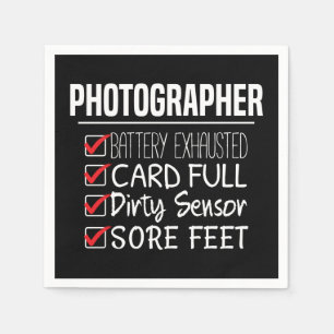 Photographer Life - Funny Photography Checklist Napkin