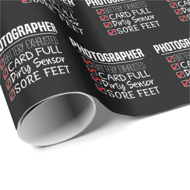 Photographer Life - Funny Photography Checklist Wrapping Paper (Roll Corner)