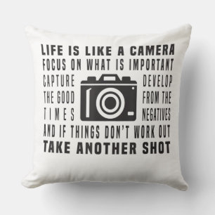 Photographer Life Is Like A Camera Photography Cushion