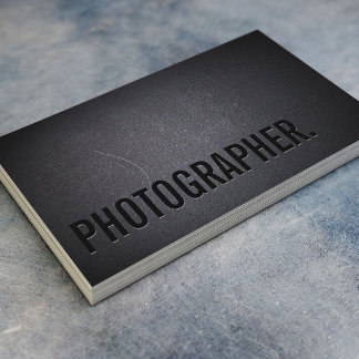 Photographer Minimalist Bold Text Photography Business Card