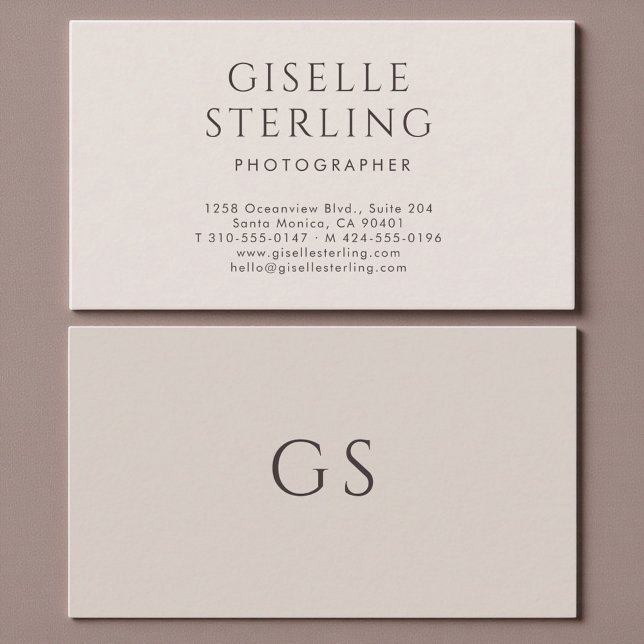 Photographer Minimalist Luxury Neutral Modern Business Card (Creator Uploaded)