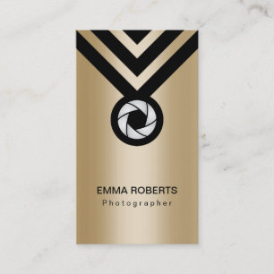 Photographer Modern Black & Gold Business Card