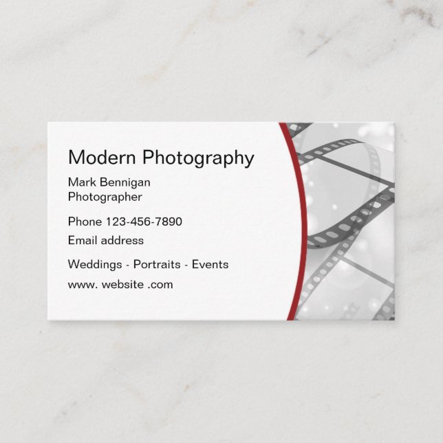 Photographer Modern Design Business Card (Front)
