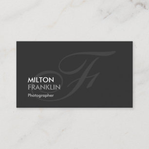 Photographer - Modern Swash Monogram Business Card