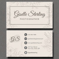 Photographer Neutral Ivory Floral Elegant Script