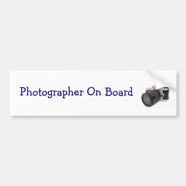 Photographer On Board - Bumper Sticker (Front)