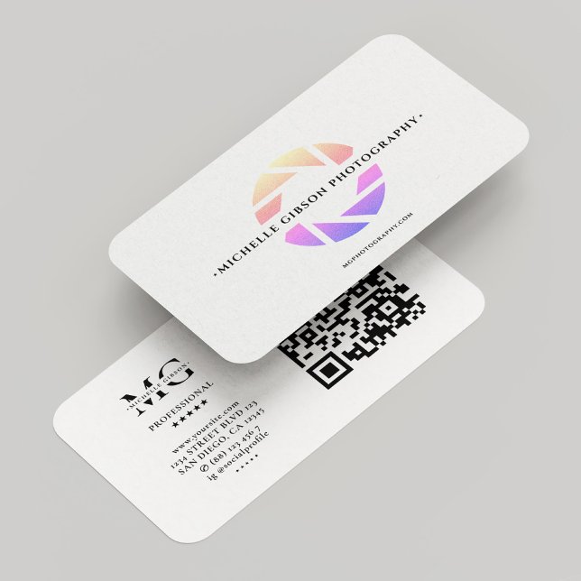 Photographer Peach Pink Purple Shutter LensMinimal Business Card (Photographer Peach Pink Camera Shutter Minimal Business Card
)