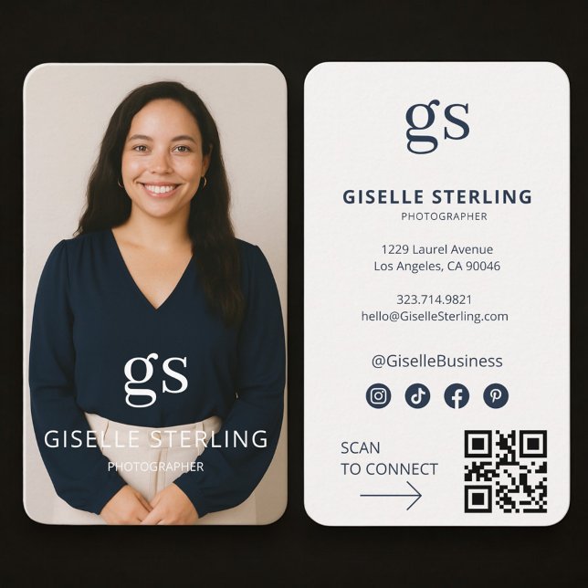 Photographer Photo QR Code Professional Business Card (Creator Uploaded)