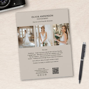 Photographer Photo QR Social Media Beige Business Flyer
