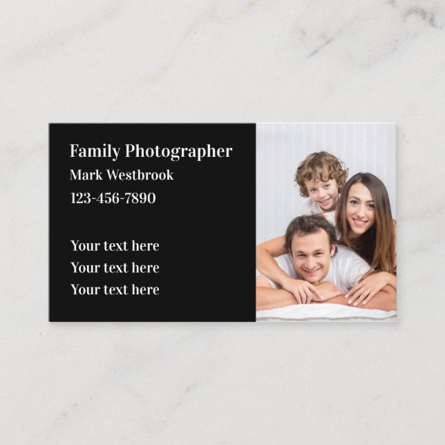 Photographer Photo Template Business Cards (Front)