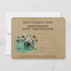 Photographer Photography Gift Certificate Template
