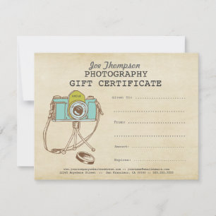 Photographer Photography Gift Certificate Template