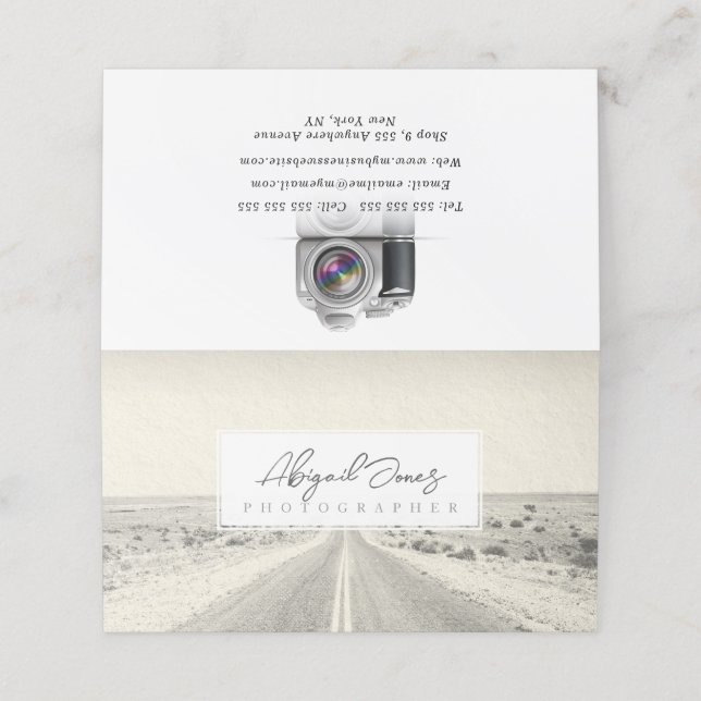 Photographer Photography Graphic Designer Media Appointment Card (Outside Unfolded)
