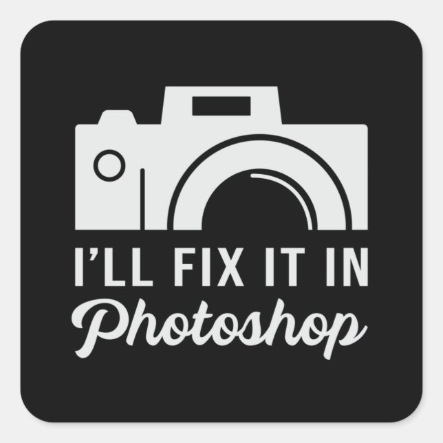 Photographer Photography Lens Camera Funny Gift Square Sticker (Front)