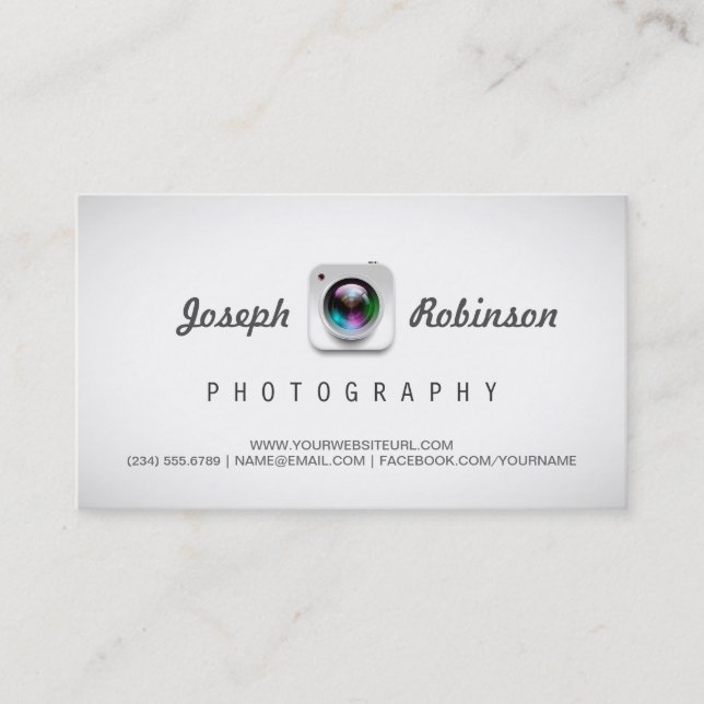 Photographer Photography with Your Best Photos Business Card (Front)