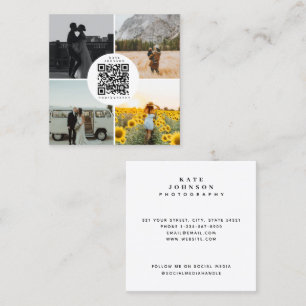 Photographer Photos QR Code Social Media Square Business Card