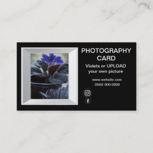 Photographer Picture Frame Violets Picture Business Card