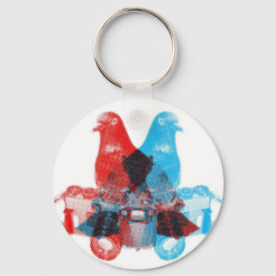 Photographer Pigeon Spy Screenprinted Key Ring
