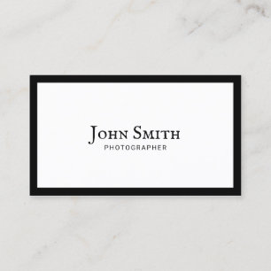Photographer Plain Black Framed Photography Business Card