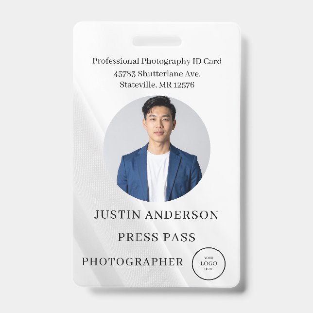 Photographer Press Journalist Id Card Custom Badge (Front)