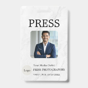 Photographer Press Journalist Id Card Custom Badge
