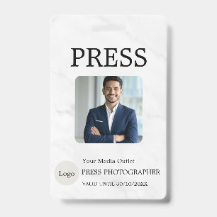 Photographer Press Journalist Id Card Custom Badge