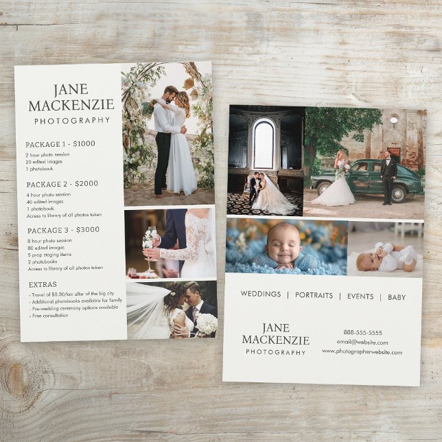 Photographer | Price List Services | Flat Card (Creator Uploaded)