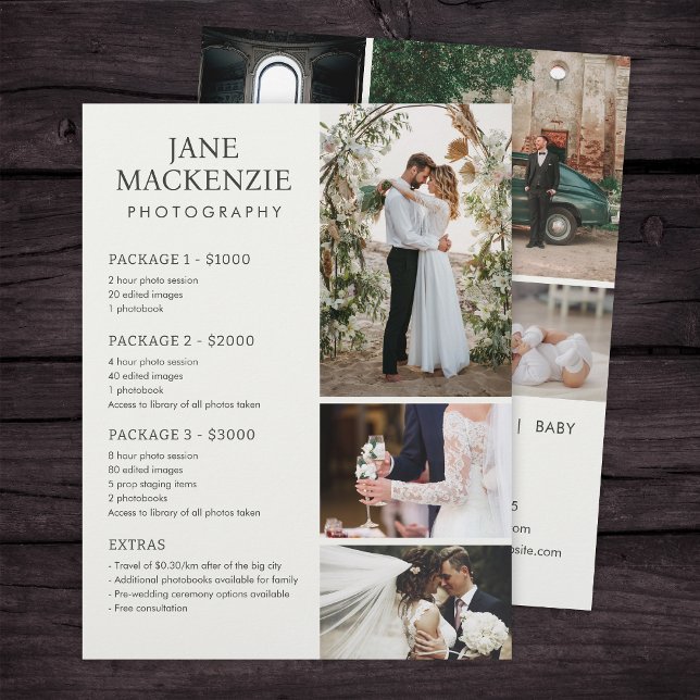 Photographer Price List Services Flyer Template (Creator Uploaded)