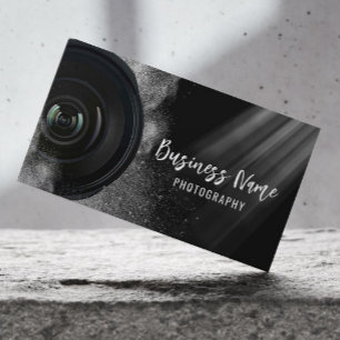 Photographer Professional Black White Photography Business Card
