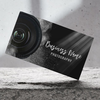 Photographer Professional Black White Photography Business Card