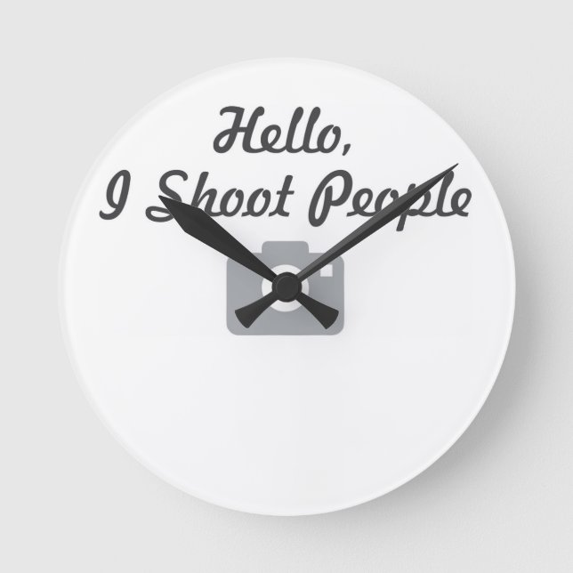 Photographer promotion-  hello, I shoot people Round Clock (Front)