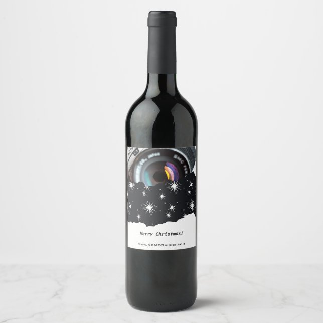 Photographer Promotional Merry Christmas Wine Labe Label (Front)