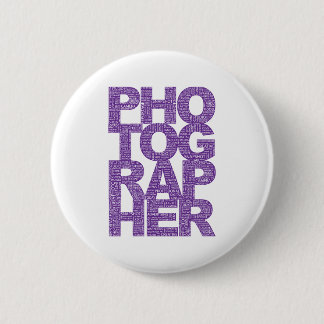 Photographer - Purple Text 6 Cm Round Badge