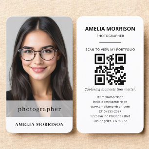 Photographer QR Code Photo Simple Business Card