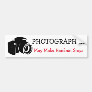 Photographer, Random Stops Bumper Sticker