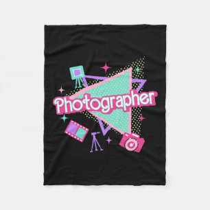 Photographer Retro Pink Photography Men Women Chri Fleece Blanket