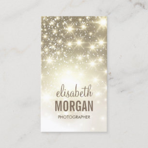 Photographer - Shiny Gold Sparkles Business Card