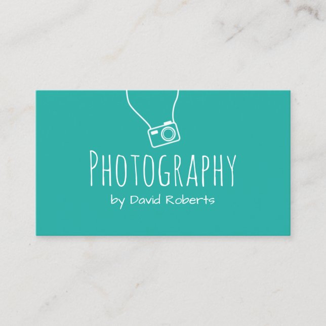 Photographer Simple Camera Modern Photography Business Card (Front)