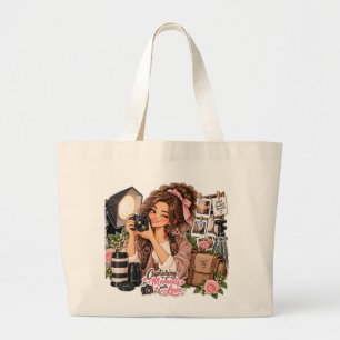 Photographer Tote Bag Female Photographer Camera